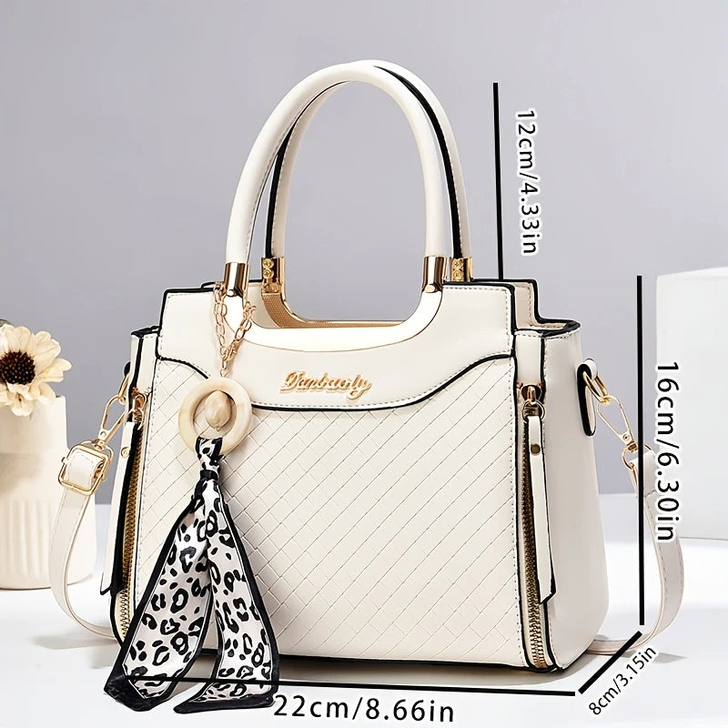 Elegant Black Tote Bag with Golden-Tone