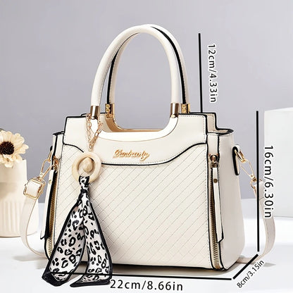 Elegant Black Tote Bag with Golden-Tone