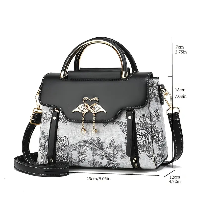 Elegant Floral Print Women'S Handbag