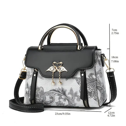 Elegant Floral Print Women'S Handbag
