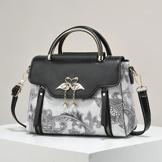 Elegant Floral Print Women'S Handbag
