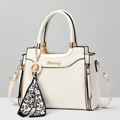 Elegant Black Tote Bag with Golden-Tone