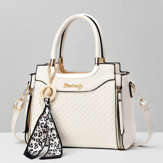 Elegant Black Tote Bag with Golden-Tone
