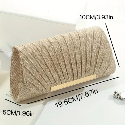 Elegant Evening Clutch With Fashionable Pleats