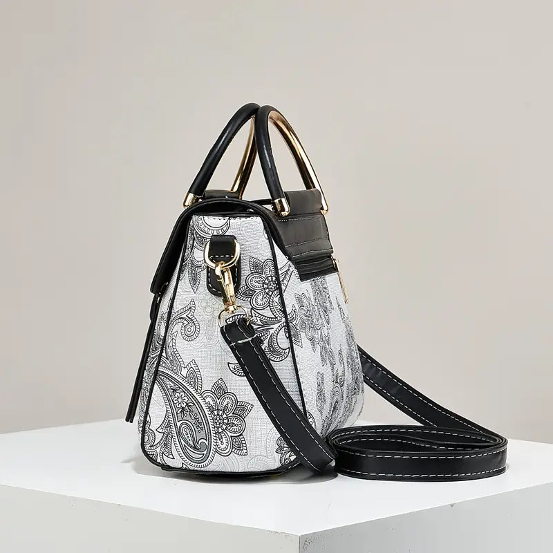 Elegant Floral Print Women'S Handbag