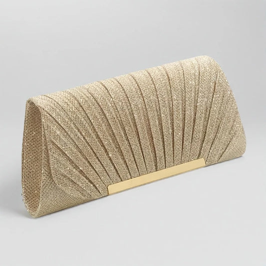 Elegant Evening Clutch With Fashionable Pleats