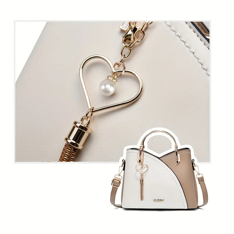 Women's Bag Luxury Cream & Gold Contrast Stitching Tot