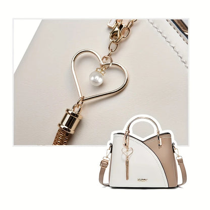 Women's Bag Luxury Cream & Gold Contrast Stitching Tot