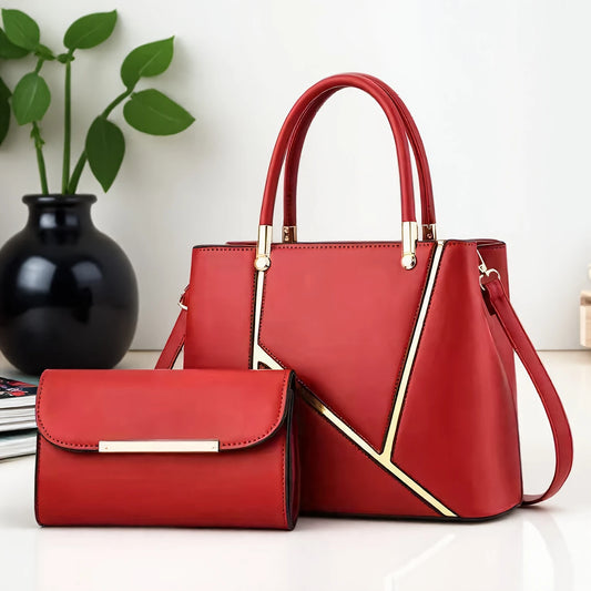 Women's Elegant Geometric Strap & Zipper Closure Bag
